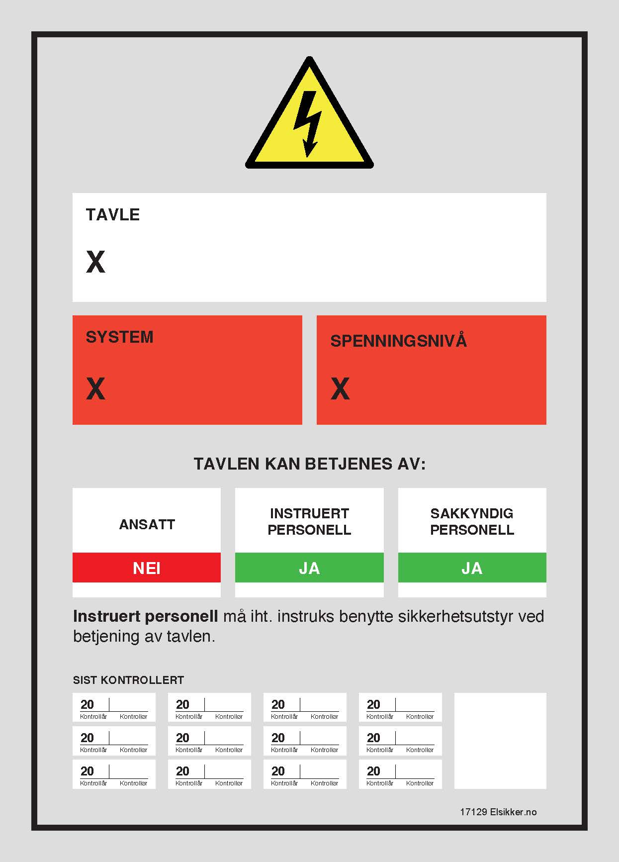 Tavleskilt IT/TT-system – Ny design