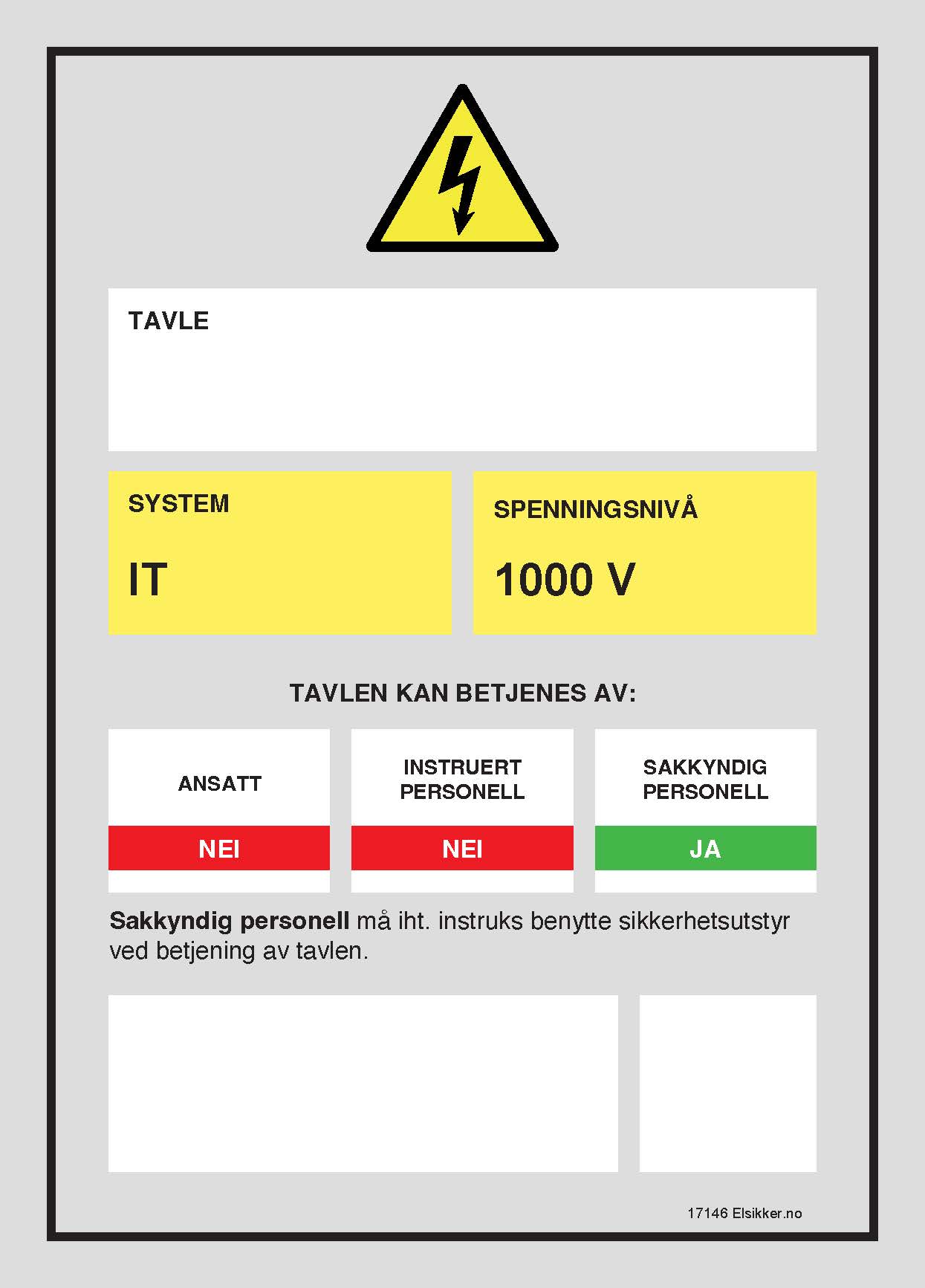 Tavleskilt IT/TT-system – Ny design