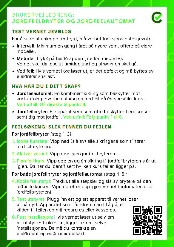 Bruksanvisning Jordfeilautomater/brytere