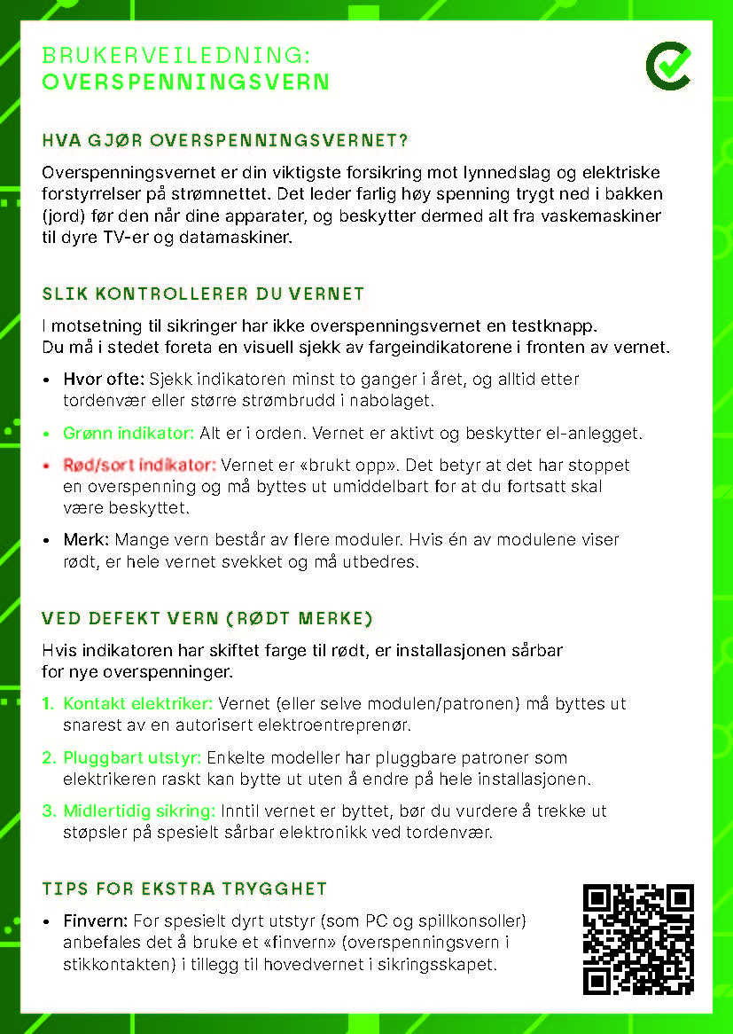 Bruksanvisning Overspenningsvern